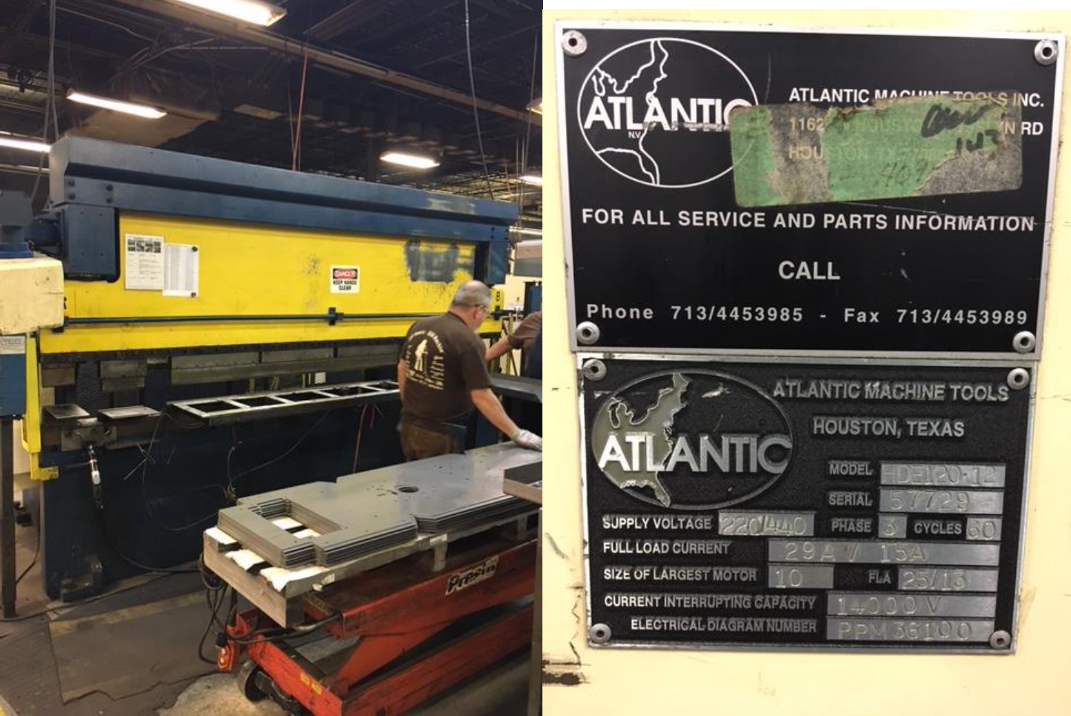 120 TonX 12 Atlantic Model PPM36-100 CNC Press Brake